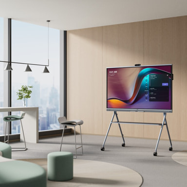 Yealink MeetboardPro 65 Zoll auf Rollwagen