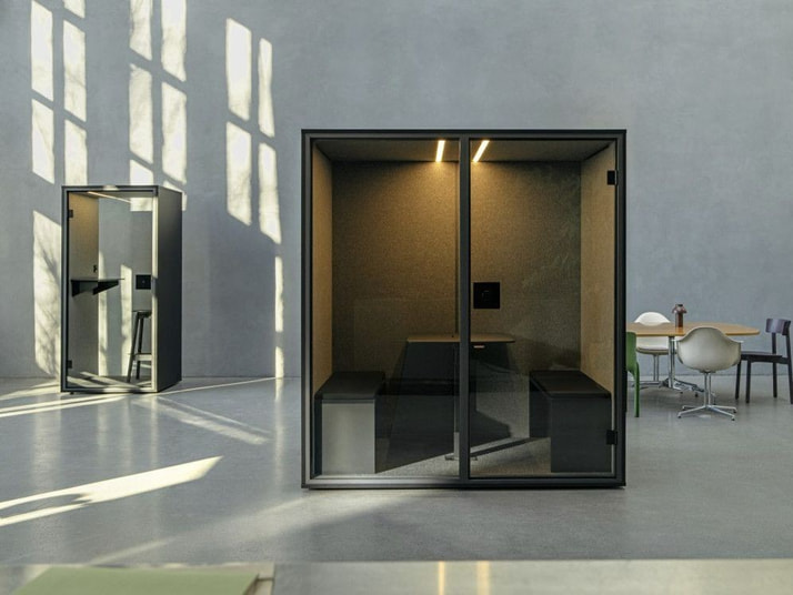 Telefonboxen und Meetingboxen f&uuml;r gute Akustik im B&uuml;ro von Berlin Acoustics